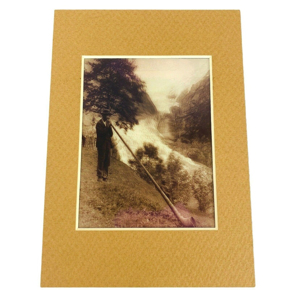 Alpine Horn Circa 1900 Stereoview 3d Photo Reprint